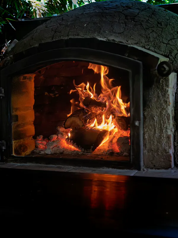 Wood fire hearth